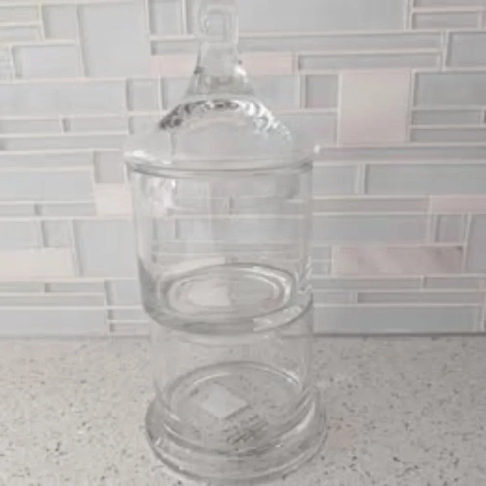 West Elm Glass Countertop Storage cylinder Holder